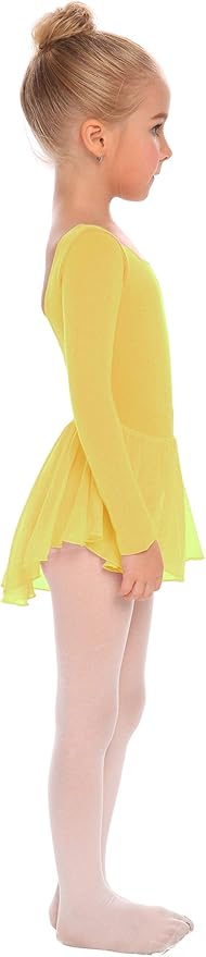 Zaclotre Ballet Leotards for Girls Toddler Classic Long Sleeve Criss-Cross Back Dance Dress Ballerina Outfits