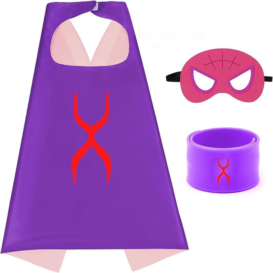 Dress Up Capes for Kids Superhero Cloak with Mask and Waistband Halloween Costumes and Party Dress up