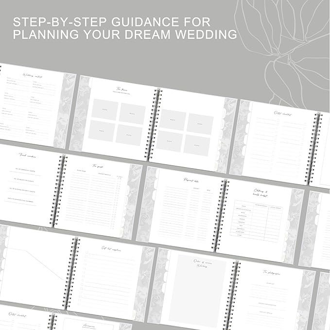 &And Per Se Wedding Planner Book and Organizer - Wedding Planning for Bride, Engagement Gifts for Couples, Future Brides and Grooms(Mystic Grey)