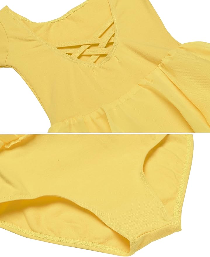 Zaclotre Ballet Leotards for Girls Toddler Classic Long Sleeve Criss-Cross Back Dance Dress Ballerina Outfits