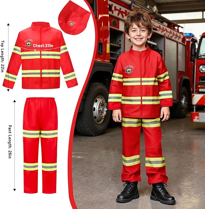 LOYO Kids Role Play Dress Up Clothes for 3-8 Years Old Play, 4 Sets Astronaut/Doctor/Fireman/Construction Costume for Kids And Toddlers Boys Halloween Costumes