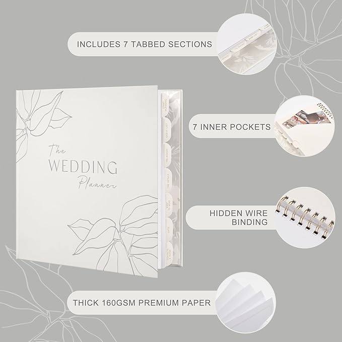 &And Per Se Wedding Planner Book and Organizer - Wedding Planning for Bride, Engagement Gifts for Couples, Future Brides and Grooms(Mystic Grey)