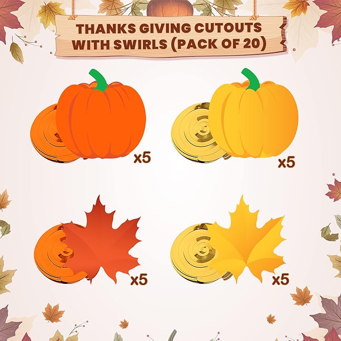 KatchOn, Fall Maple Leaf Hanging Swirls - Pack of 30, No DIY | Fall Classroom Decorations for Home, Thanksgiving Garland for Thanksgiving Decorations, Indoor, Party, Friendsgiving Party Decorations