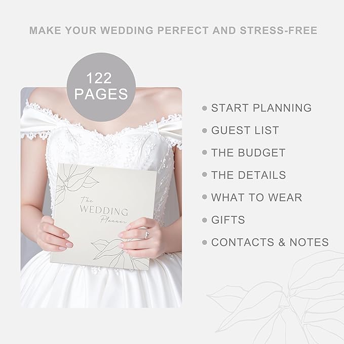 &And Per Se Wedding Planner Book and Organizer - Wedding Planning for Bride, Engagement Gifts for Couples, Future Brides and Grooms(Mystic Grey)