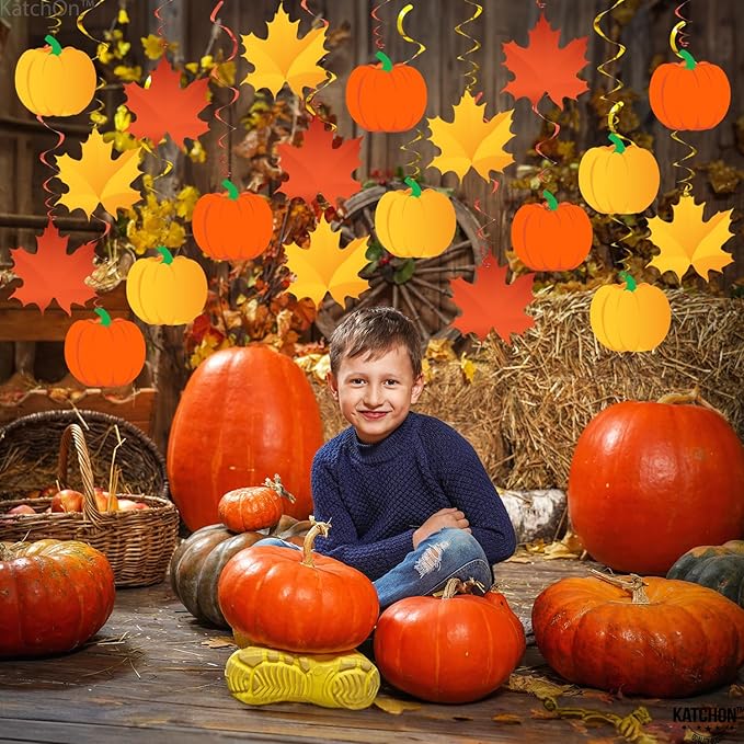 KatchOn, Fall Maple Leaf Hanging Swirls - Pack of 30, No DIY | Fall Classroom Decorations for Home, Thanksgiving Garland for Thanksgiving Decorations, Indoor, Party, Friendsgiving Party Decorations
