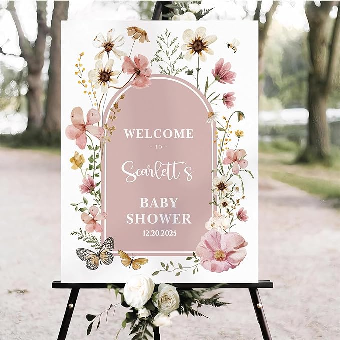Personalized Baby in Bloom Baby Shower Signs, Wildflower Baby's Sign for Girls or Boys, Custom Name Sign, Gender Reveal Party Decorations, Baby's Gift, Birthday Gift, Spring Flowers Theme - 16